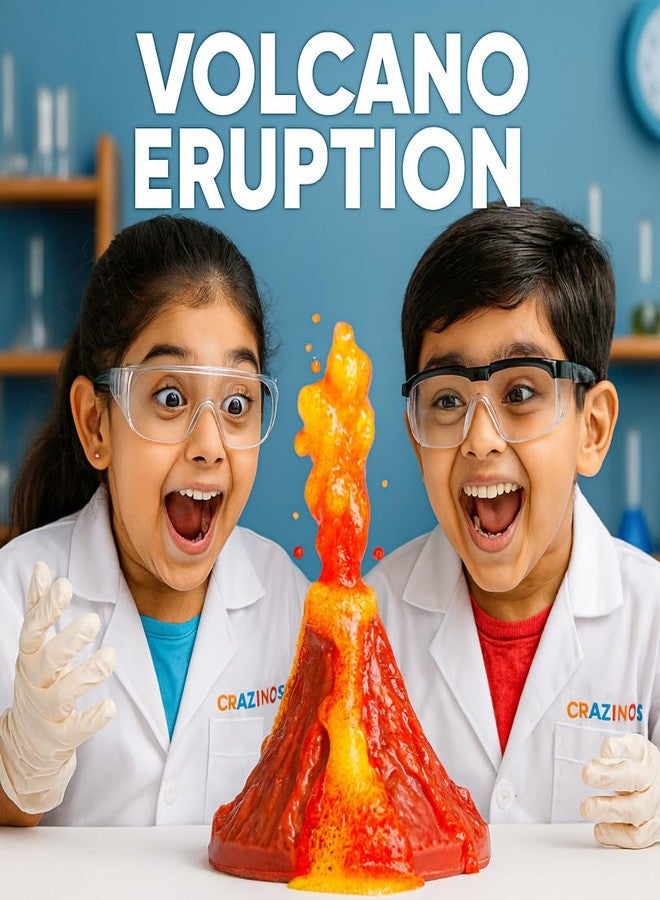 CRAZINOS 125+ Science Experiment Kit with Volcano | STEM Educational Toy for Kids | School Project Kit & Screen-Free Learning | Ages 4-16 | By Crazy XYZ - Image 3