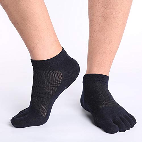 UBUMO Men's Five Finger Toe Socks Cotton Crew Casual Colorful Patterned 5/6 Pairs - Image 3