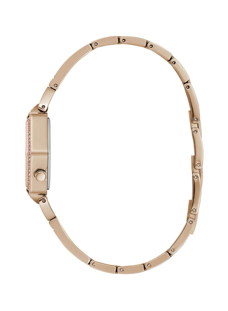 GUESS Women Rose Gold Audrey Glitz Hexagonal Link Watch GW0680L3 - Image 3