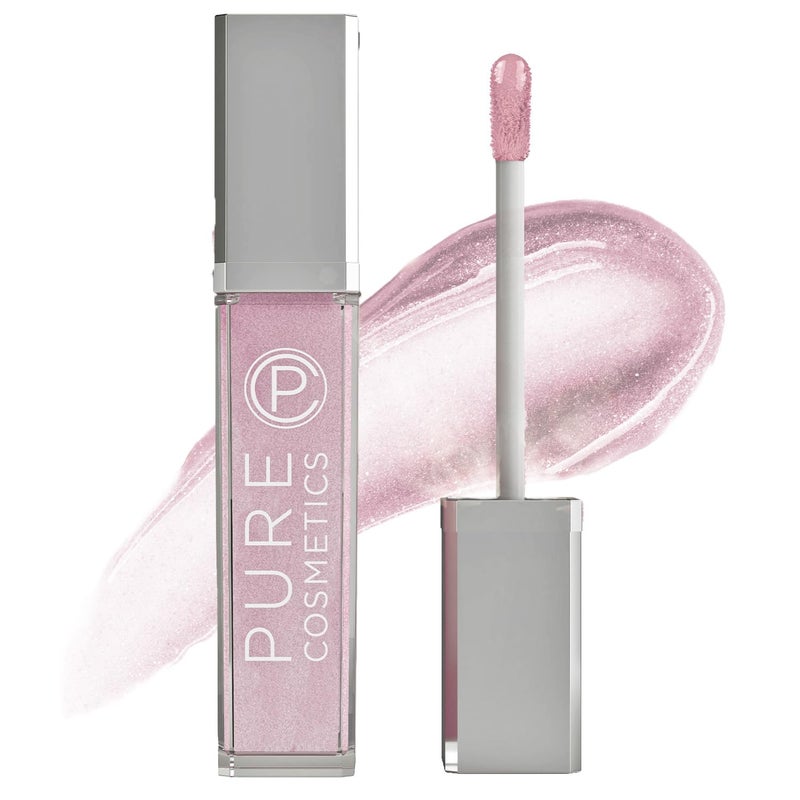 Pure Cosmetics Pure Illumination Light-Up Lip Gloss with LED-Lit Applicator Brush + Side Mirror, Non-Sticky, Moisturizing Hydrating Lip Glosses with Lanolin, Jojoba Oil, & Vitamin E, Shimmer - Image 1