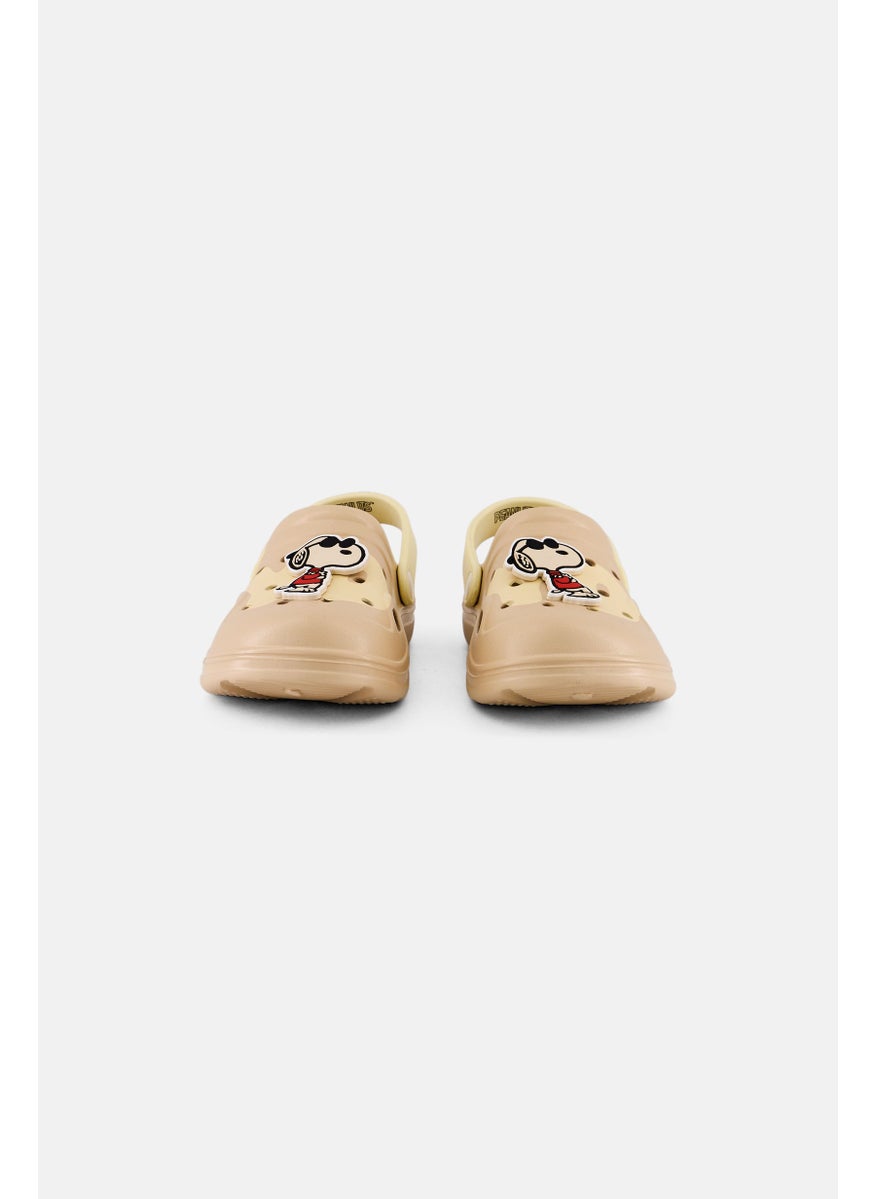 Peanuts Kids Boy Slip On Clogs, Beige  - Image 2