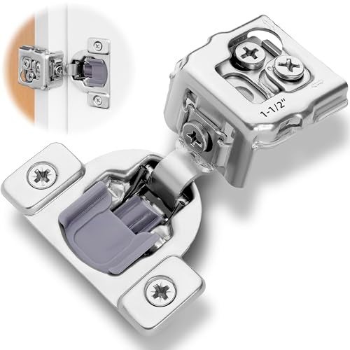 Decobasics 2 Pack Soft Close Cabinet Hinges 1-1/2" Overlay for Kitchen Cabinet Doors, Slow Self-Closing Concealed Hidden Hinges for Face Frame –Stainless Steel, 3-Way Adjustable & Quiet Close Damper - Image 1