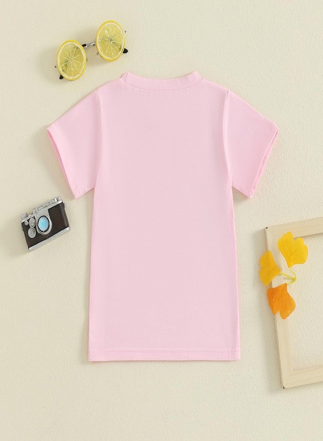 Ayalinggo Sibling Matching Outfits for Kids Little Girl Boy Short Sleeve Cousin Crew Shirt Colorful Print Summer Clothes (Pink Cousin, 6-7 Years) - Image 5
