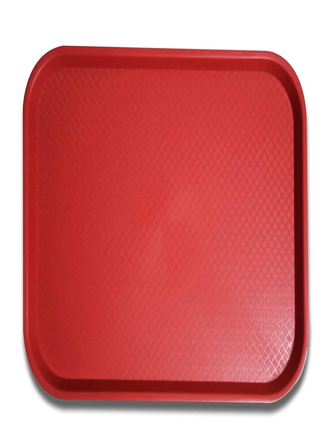 Logro Pack of 4 Set Serving Platter/Large Tray; Made of Premium Plastic; Rectangular Shape; Length 16 Inches X Breadth 12 Inches; (Red, Green, Yellow & Black) - Image 2