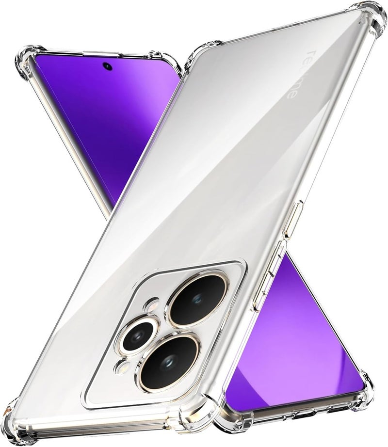 Dl3 Mobilak Case Compatible with Realme 15 Pro 5G, Cover Silicone Transparent TPU Gorilla Anti-shock Protector Camera Shockproof Corners - Clear
