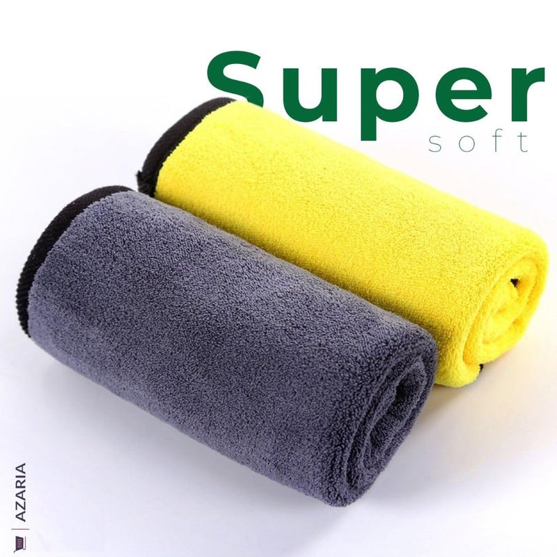 AZARIA Microfiber Cloth 30x40 cm 800 GSM Thick Lint & Streak-Free Multipurpose Cloths Automotive Microfiber Towels for Car Bike Cleaning Washing, car Cleaning Accessories (Pack of 4 Grey 800 GSM) - Image 5