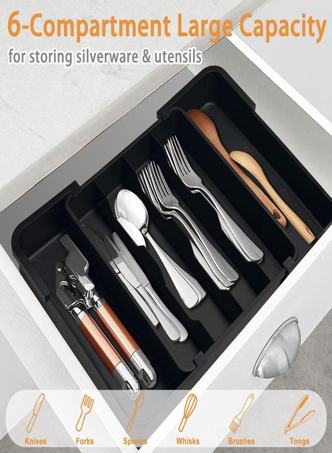 Homecor Silverware Organizer - Expandable Kitchen Drawer Organizer Utensil Holder, BPA Free Flatware and Cutlery Tray for Spoons Forks Knives, Plastic Kitchen Organizer and Storage - Image 3