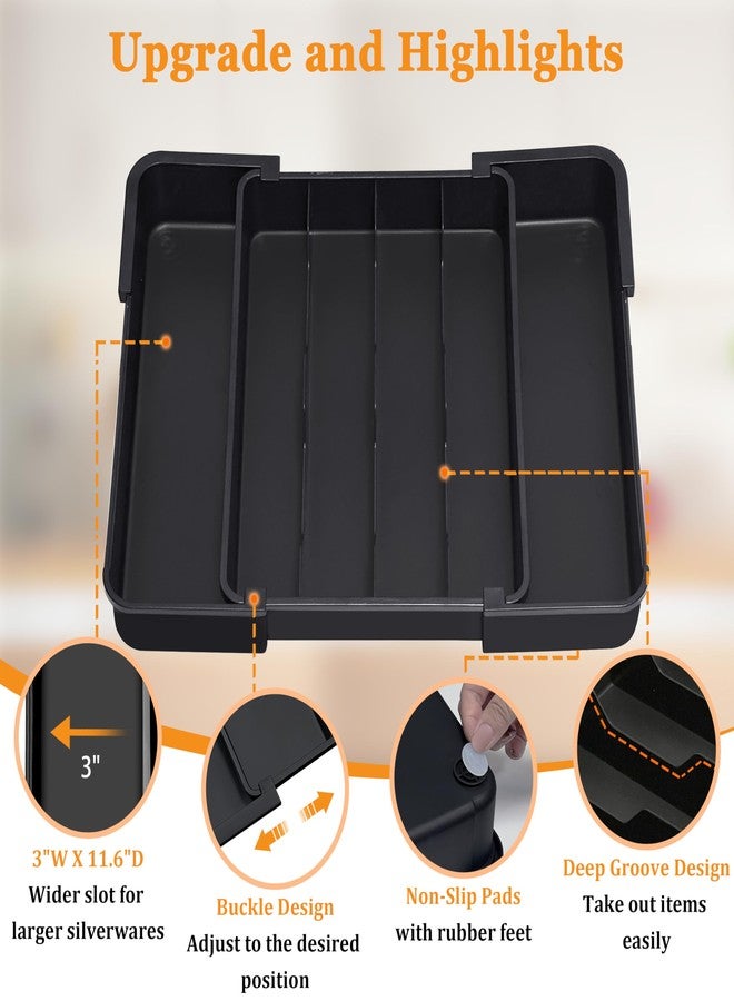 Homecor Silverware Organizer - Expandable Kitchen Drawer Organizer Utensil Holder, BPA Free Flatware and Cutlery Tray for Spoons Forks Knives, Plastic Kitchen Organizer and Storage - Image 5