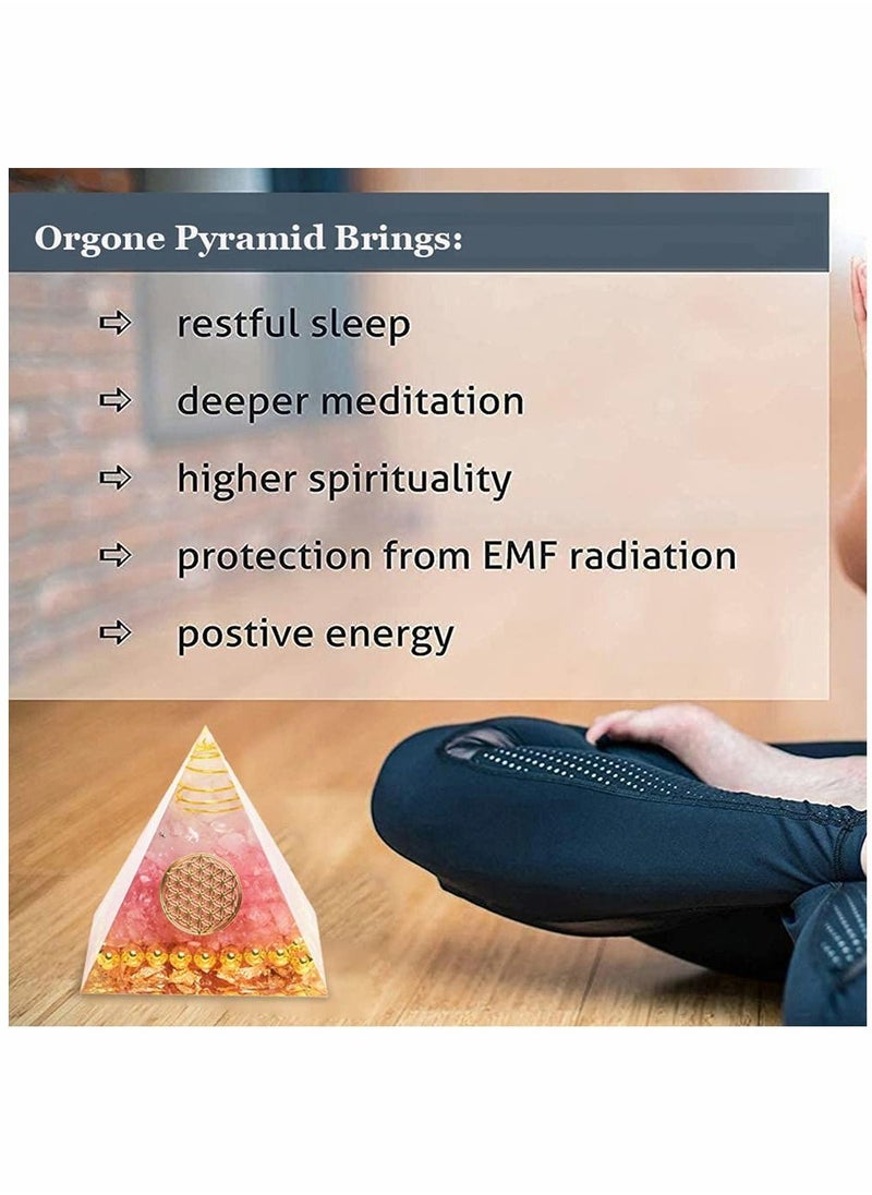 SYOSI - Healing Crystals, Orgone Pyramid, Crystal Chakra Orgonite Pyramid Protection, Positive Energy Generator for Reiki Healing, Meditation, Yoga, Spiritual Balance Crystals Stones 5cm - Image 1
