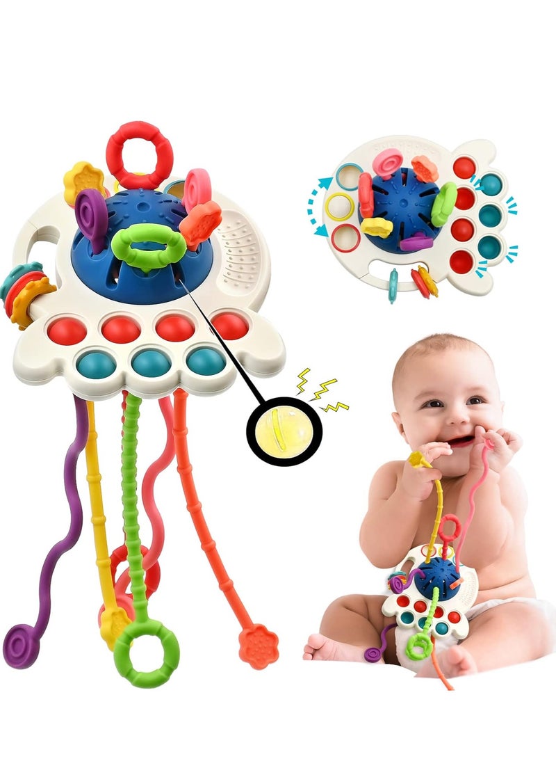 Sensory Montessori Baby Teething Toys 6 to 12 Months, Toddler Travel Toys for 1 2 Year Old Boy Girl Birthday Gifts, Soft Pull String Fidget Educational Learning Toys for 9 10 18 Months Infant  - Image 1