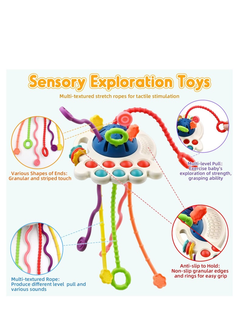 Sensory Montessori Baby Teething Toys 6 to 12 Months, Toddler Travel Toys for 1 2 Year Old Boy Girl Birthday Gifts, Soft Pull String Fidget Educational Learning Toys for 9 10 18 Months Infant  - Image 2