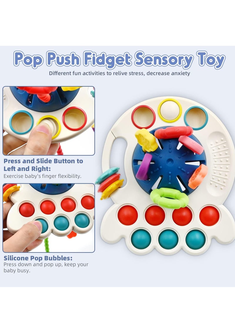 Sensory Montessori Baby Teething Toys 6 to 12 Months, Toddler Travel Toys for 1 2 Year Old Boy Girl Birthday Gifts, Soft Pull String Fidget Educational Learning Toys for 9 10 18 Months Infant  - Image 3