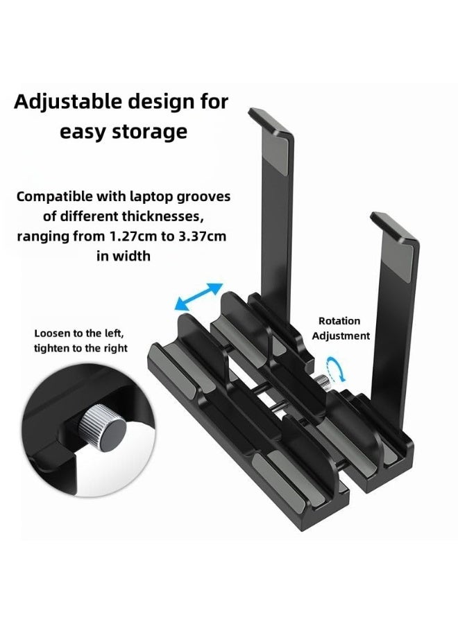Vertical laptop stand, multifunctional laptop height stand, suitable for MacBook Pro and MacBook Air desktop stands, adjustable, supports up to 17.3-inch gaming laptops, black - Image 4