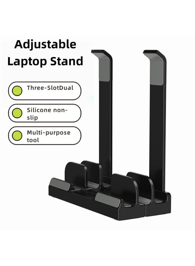 Vertical laptop stand, multifunctional laptop height stand, suitable for MacBook Pro and MacBook Air desktop stands, adjustable, supports up to 17.3-inch gaming laptops, black - Image 3