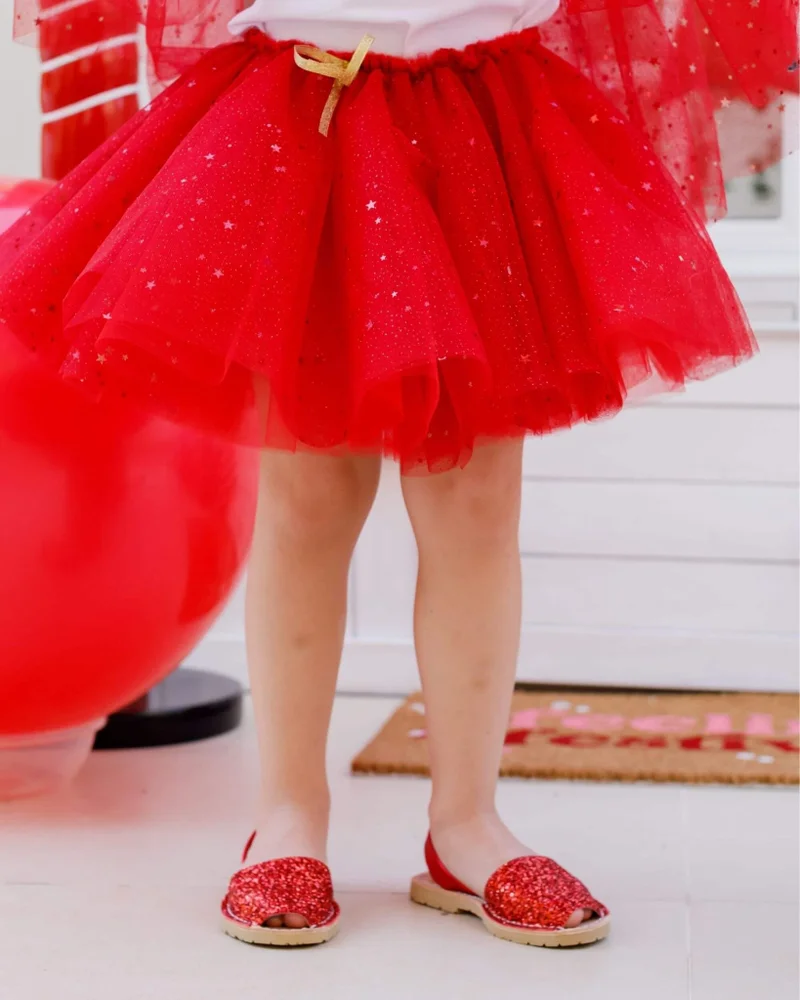 SHOEQ Red Glitter Girls Classic Avarca for Women | Best Price UAE