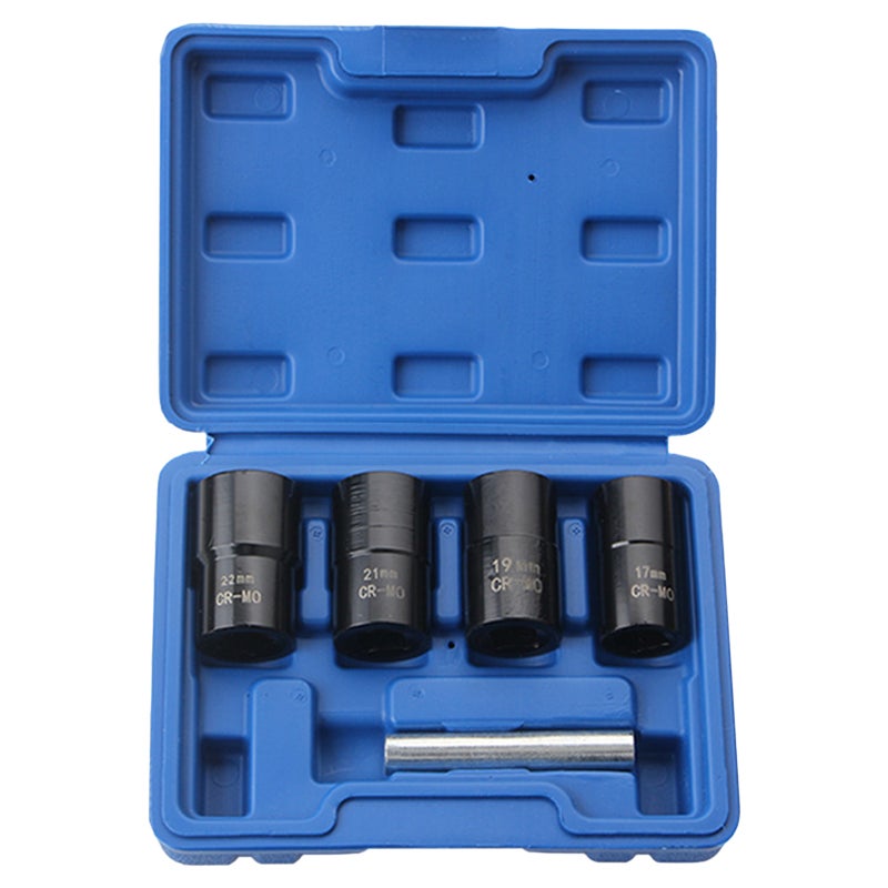 Lug Nut Remover 4-Piece 17mm 19mm 21mm 22mm Chrome Molybdenum Steel Sleeves - Anti Slip Precise Bite Patterns Wheel Hub Tool for Car Repair Vehicle Maintenance Furniture Machinery Bicycle Repair - Image 2