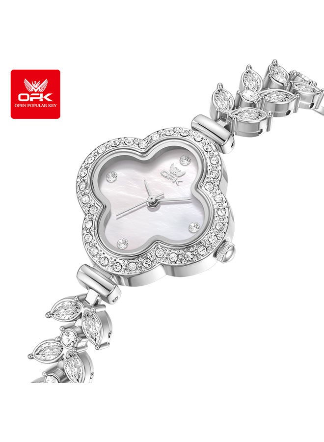 OPK Four-Leaf Clover Watch Ladies Watch Diamond Bracelet Waterproof Watch 6049 - Image 1