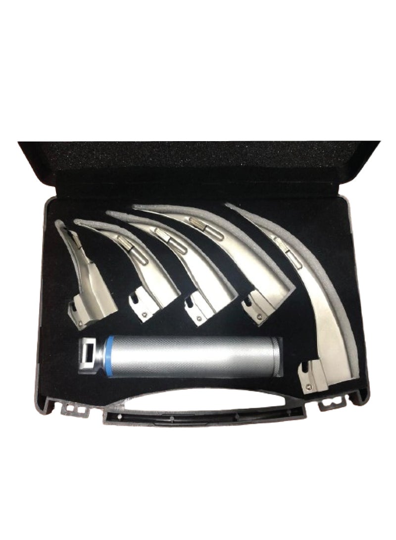 TNM Laryngoscope 5 Blades Macintosh Standard Handles with Box EMT Diagnostic - Image 1