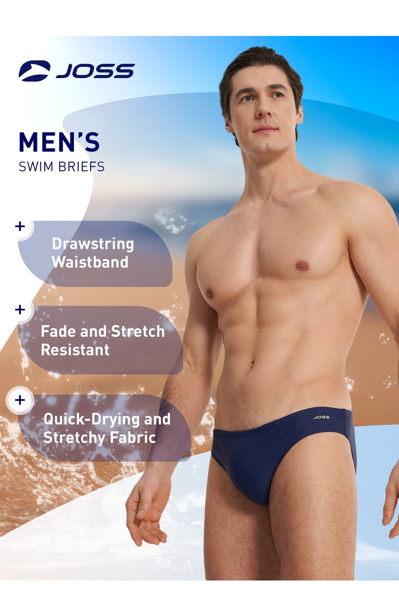 Joss Men's Swimming Trunks Blue – Adjustable Waist, Elastic Fit, Quick-Drying, Durable & Comfortable for Pool or Beach Training - Image 2