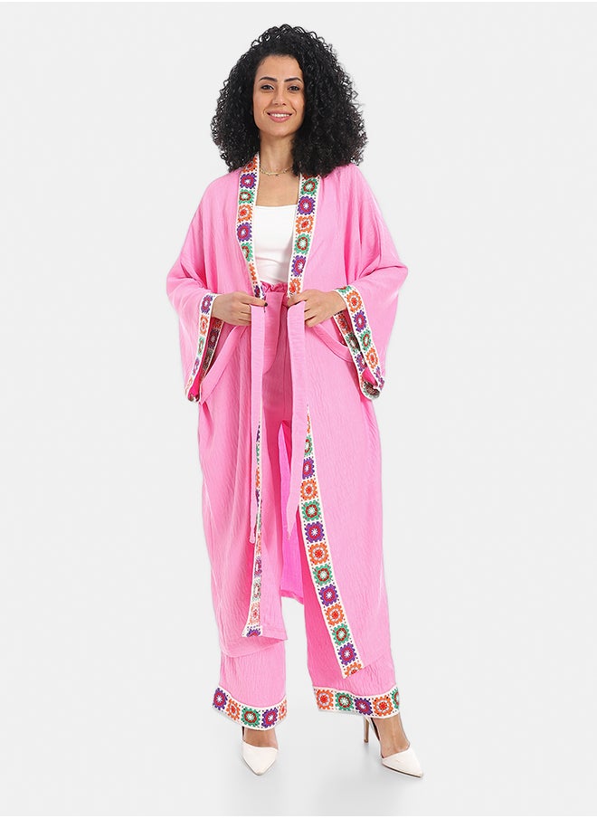 Red Circle Women's plain kimono suit  - Image 1