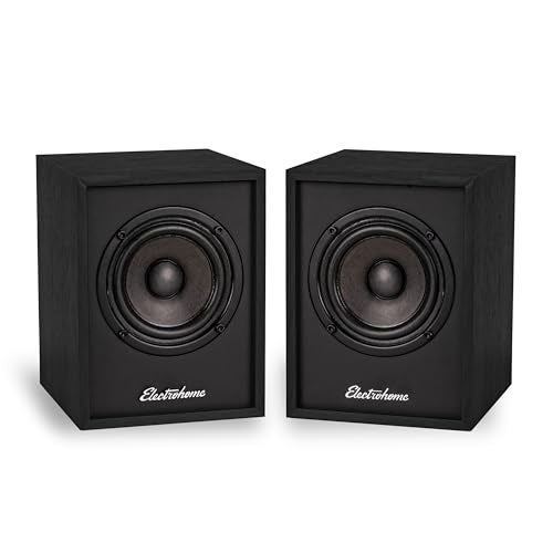 Electrohome Huntley Powered Bookshelf Speakers with Built-in Amplifier and 3" Drivers for Turntable, TV, PC and Wireless Music Streaming Featuring Bluetooth 5, RCA and Aux (EB10B) - Image 1