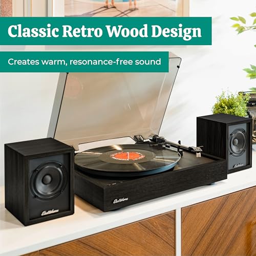 Electrohome Huntley Powered Bookshelf Speakers with Built-in Amplifier and 3" Drivers for Turntable, TV, PC and Wireless Music Streaming Featuring Bluetooth 5, RCA and Aux (EB10B) - Image 5