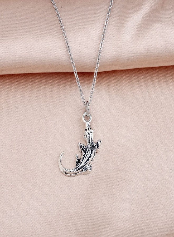 bobauna Crocodile Pendant Necklace Alligator Jewelry Reptile Themed Gift For Gator Lover (Crocodile Necklace) - Image 4