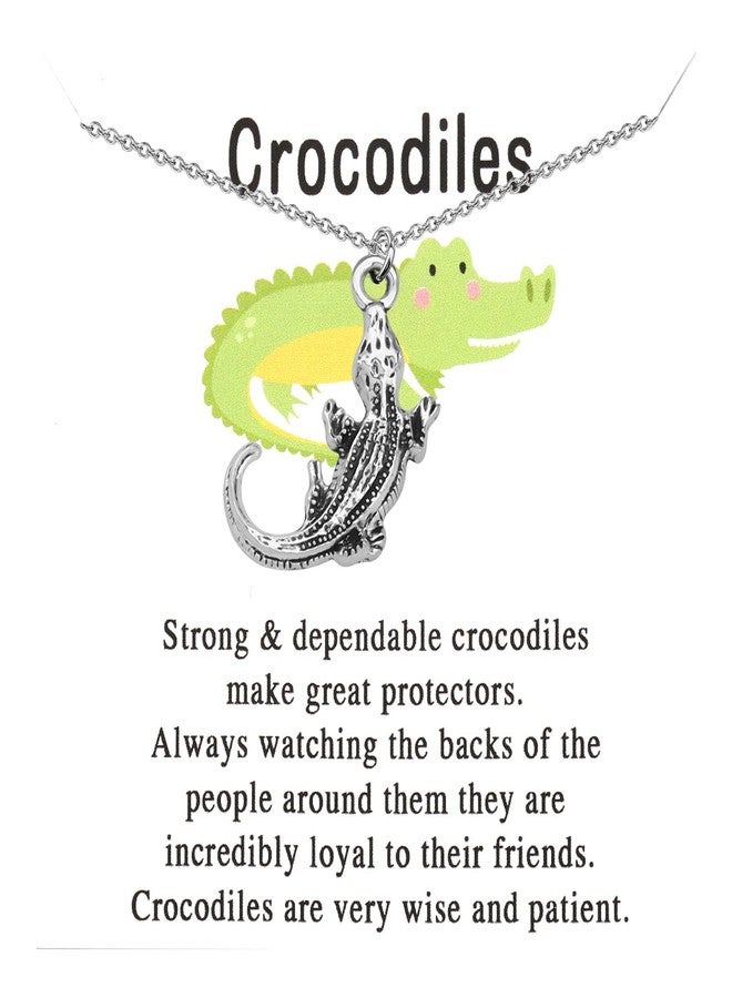 bobauna Crocodile Pendant Necklace Alligator Jewelry Reptile Themed Gift For Gator Lover (Crocodile Necklace) - Image 1