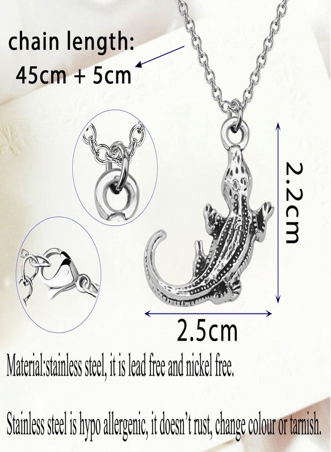 bobauna Crocodile Pendant Necklace Alligator Jewelry Reptile Themed Gift For Gator Lover (Crocodile Necklace) - Image 3