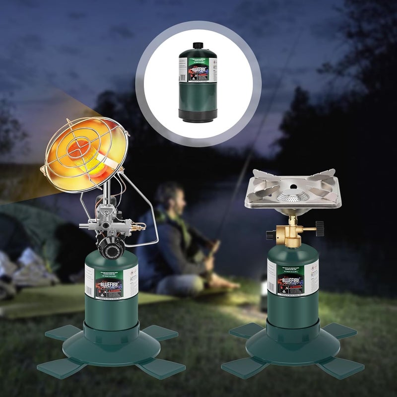KOMAN BLUEFIRE 1lb Propane Tank Camping Propane Tank Pack of 4 Portable Canister Propane Gas Tank Small Propane Tanks for Camping Stove Outdoor Backpack Mini Burner Heater Cooking Torch Lamp - Image 4