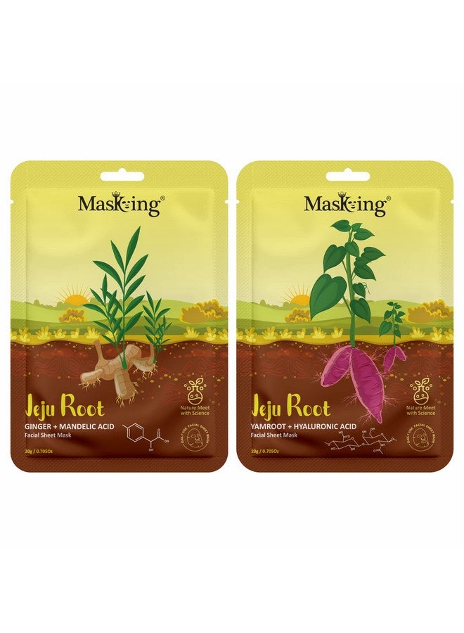 MASKING Beauty and Jeju Facial sheet mask combo set for skin Nourishing, Ideal for men and Women, Pack of 4 - Image 3