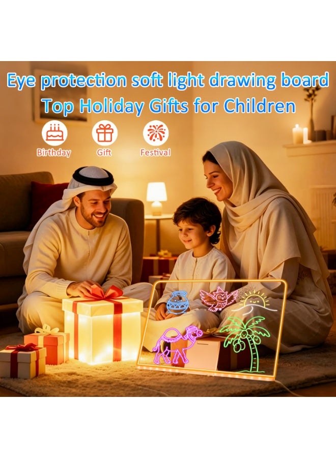 لوحة رسم مضيئة للأطفال - لوحة رسم LED مضيئة، لعبة فنية تعليمية آمنة للعين للأولاد والبنات، هدية إبداعية للأطفال من سن 3 سنوات فما فوق - Image 2
