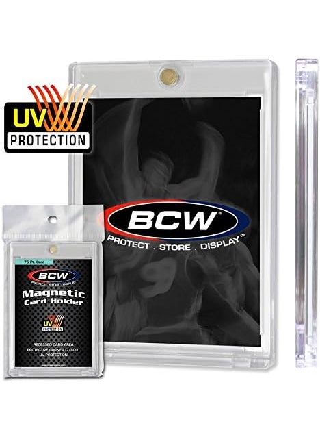 BCW BCW Magnetic Card Holder  75 PT Thickness  18ct  Protective Display Card Case with Secure Gold Magnet Closure  UV Protection Quick Access Design for Sports Gaming and Collectible Cards  - Image 2