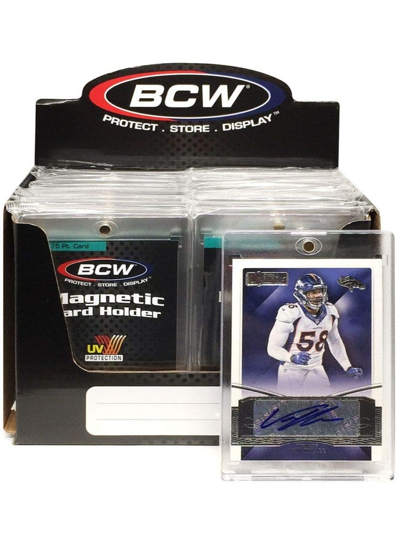BCW BCW Magnetic Card Holder  75 PT Thickness  18ct  Protective Display Card Case with Secure Gold Magnet Closure  UV Protection Quick Access Design for Sports Gaming and Collectible Cards  - Image 1