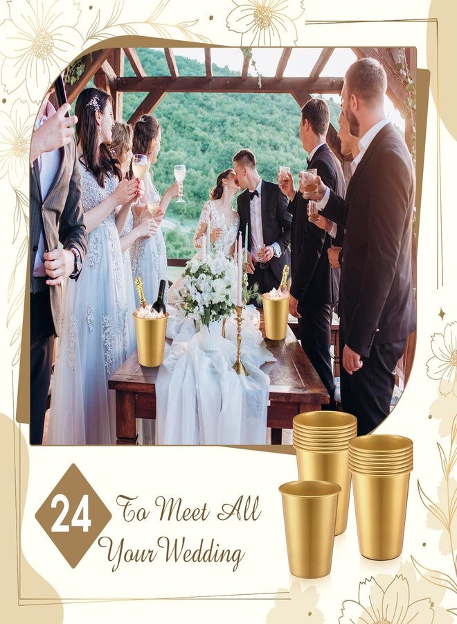 Layhit 24 Packs Plastic Ice Buckets for Parties 3 Liters Wine Bucket Portable Ice Holder Disposable Wine Cooler for Party Wedding Party Beverage Champagne Soda and Beer(Gold) - Image 5