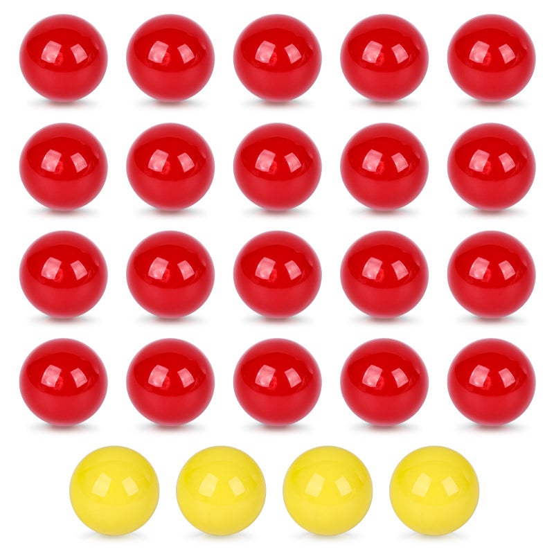 POPLAY Hungry Hippos Game Balls 24PCS Replacement Marbles for Kids Board Games Marble Run Toys Chinese Checkers Ball 20 Red Balls with 4 Extra Yellow One - Image 3
