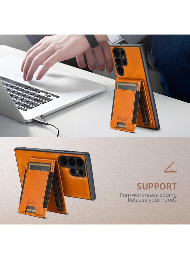 Suteni Case For Samsung Galaxy S24+ 5G H17 Oil Eax Leather MagSafe Detachable Wallet Phone Case - Image 3