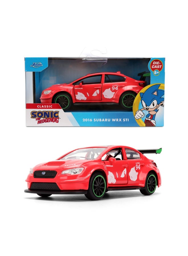 Jada Classic Sonic the Hedgehog 2016 Subaru WRX STI #94 Knuckles Die-cast Car (1:32, Red) - Image 2