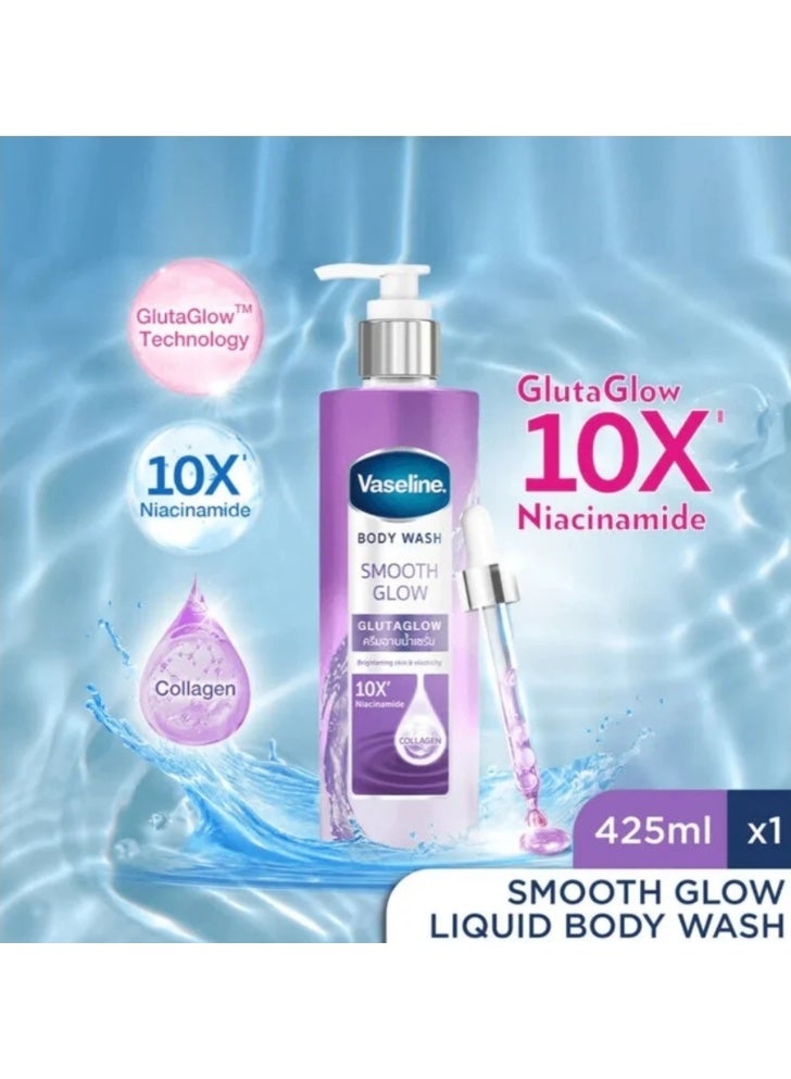 Vaseline Body Wash Smooth Glow - GLUTAGLOW10X NIACINAMIDE COLLAGEN 425ml - Image 3