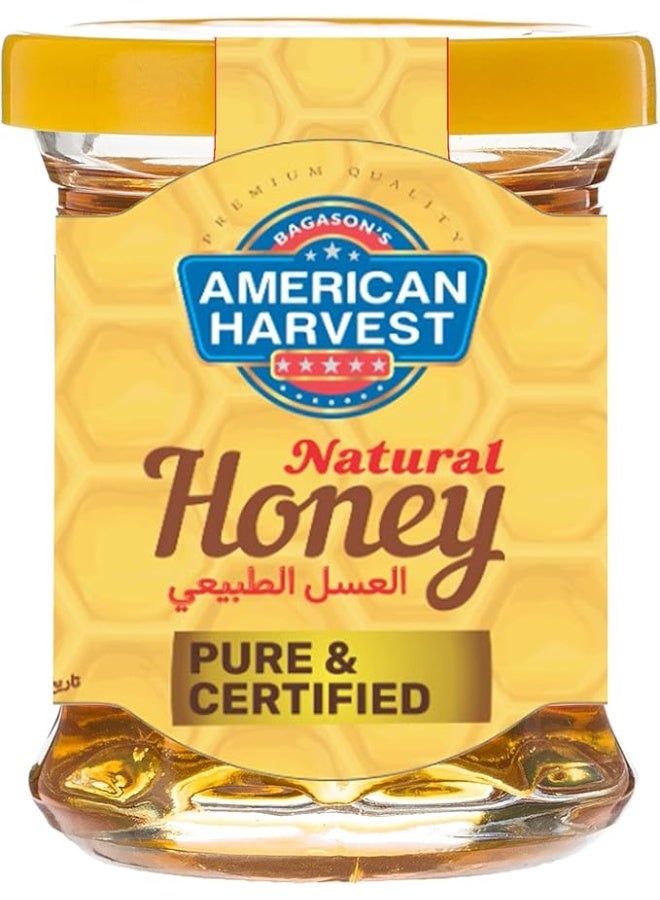 American Harvest Natural Honey Glass Bottle | Dairy, Nut, Gluten-Free | Pure & Certified | 80g Pack of 4 - Image 1