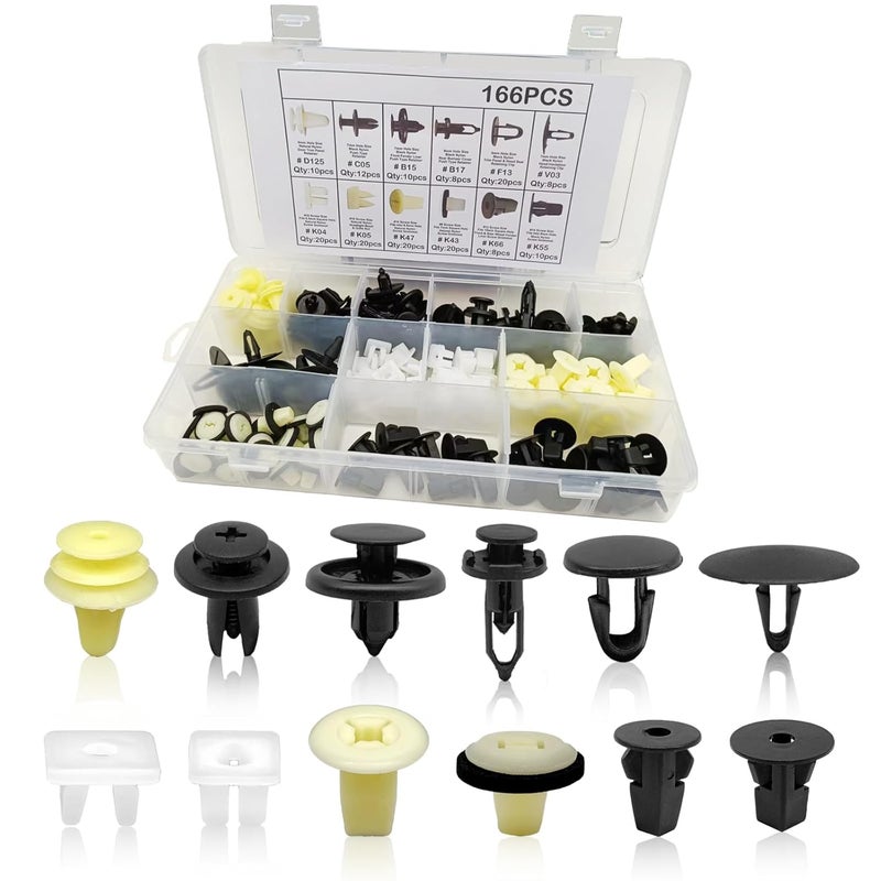 TOPCNOEM 166pcs Nylon Auto Retainers Clips Set - Image 1