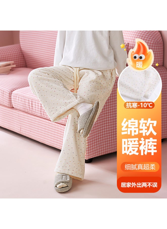 Milk Velvet Pajamas  New Cartoon Thickeneded Kidsren's Winter Coral Velvet Sweet And Cute Loose Pants For Girls