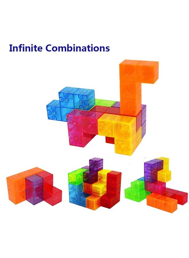 Magnetic Soma Cube Block Children Educational Toys Magnetic Tiles For Kids Stress Relief Toy Puzzle Cubes To Develops Intelligence, Ideal For Birthday Gifts (Crystal) - Image 4