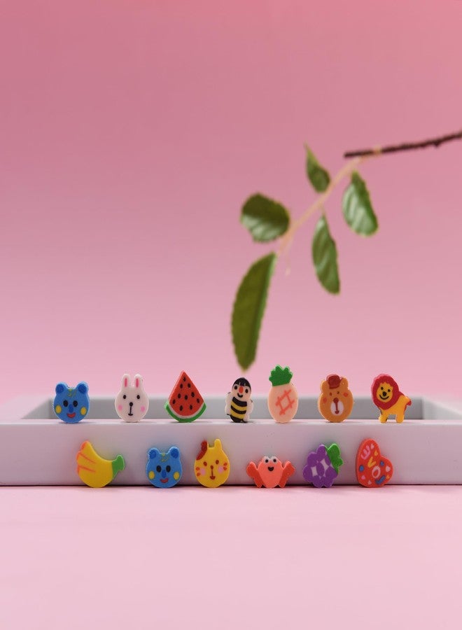 Jsehchya 400PCS Mini Fun Cute Fruit Animal Erasers for Kids Bulk,Back to School Party Gifts Valentine's Day Gifts (Fruit erasers) - Image 2