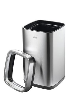 EKO LAGUNA SERIES | Brushed Stainless Steel Finish | Fingerprint-Resistant | Open-Top Trash Bin | Metallic Grey | Medium | 28L  - Image 2