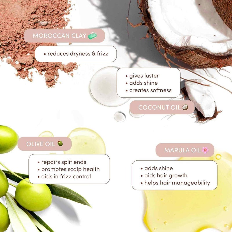 Mizani قناع بخار الطين المغربي من ميزاني True Textures - يرطب ويغذي بعمق بزيت جوز الهند، للشعر المجعد - Image 4