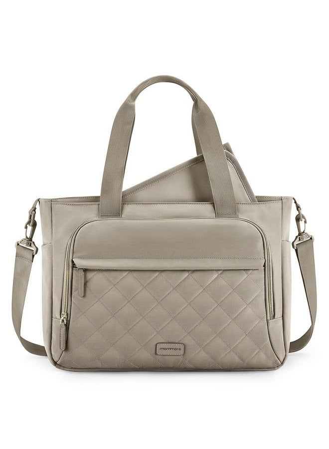 MOMMORE mommore Diaper Bag Tote with Changing Pad, Dry And Wet Compartment Large Capacity Baby Bag Crossbody Travel Maternity Bag, Grey  - Image 1