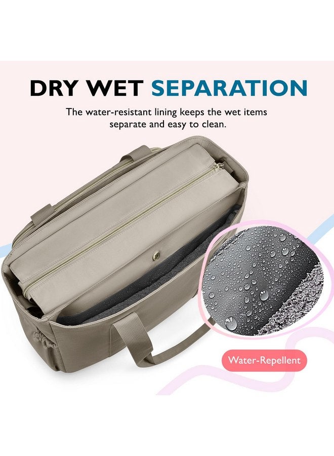 MOMMORE mommore Diaper Bag Tote with Changing Pad, Dry And Wet Compartment Large Capacity Baby Bag Crossbody Travel Maternity Bag, Grey  - Image 2