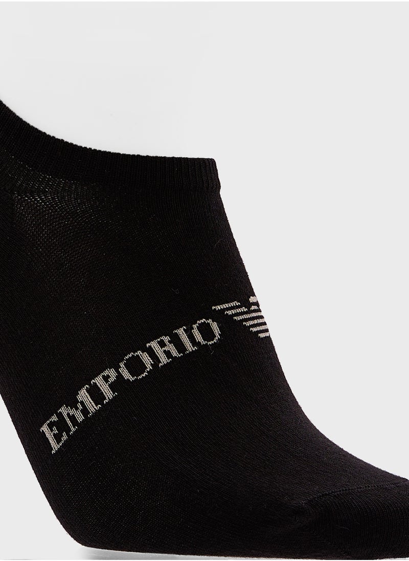 EMPORIO ARMANI - 3 Pack Logo Ankle Socks - Image 1