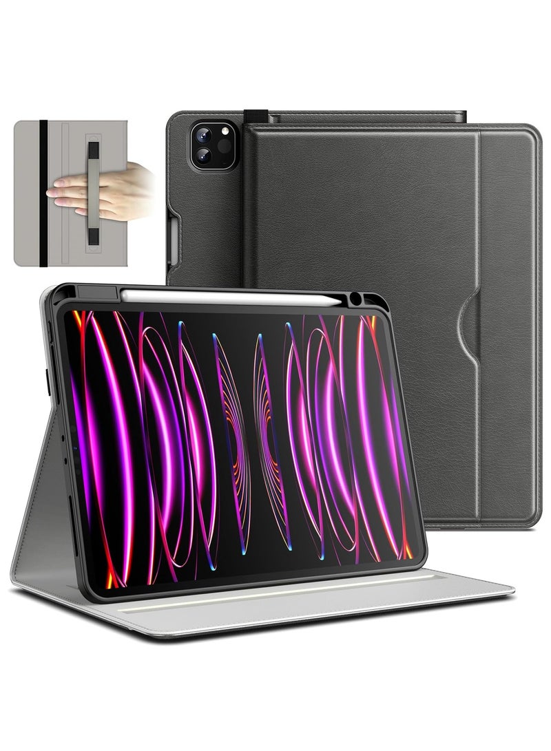 Jetech حافظة لجهاز ايباد برو 11 4 3 2 11 انش 2022 2021 2020 موديل الجيل الرابع 3Rd 2Nd مع حامل قلم وجيب متعدد الزوايا ومساحة عرض باللون الرمادي - Image 1